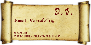 Demel Versény névjegykártya